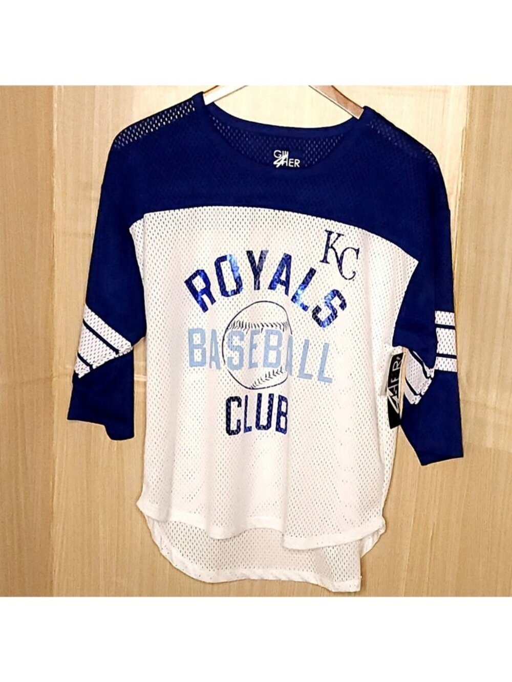 Kansas City Royals GIII New Blue White Mesh Style Top Large